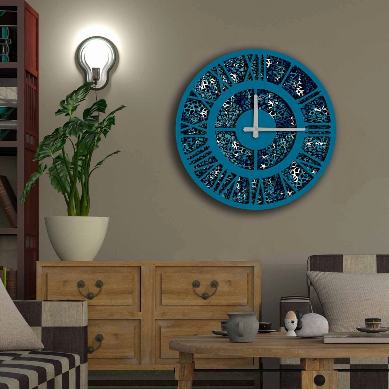 Ceas de perete, 5050MS-066, ø50 cm, Multicolor - imagine 3